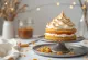 Caramel meringue cake toasted with torch