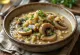 Creamy tarragon mushroom sauce served in a bowl