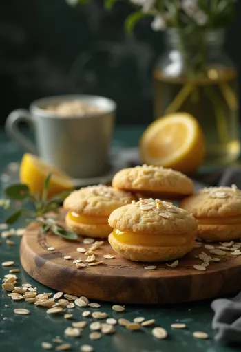 Lemon Oat Linzer served