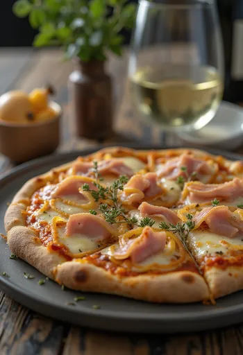 Pizza alla Messinese with tuna and onions