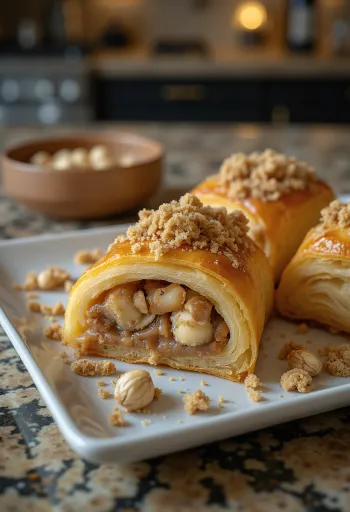 Ferrero Rocher strudel served