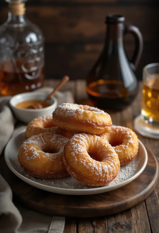 Gingerbread flavored doughnuts in Christmas setting