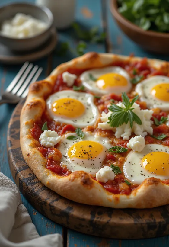Pizza alla Norma with eggplant and ricotta
