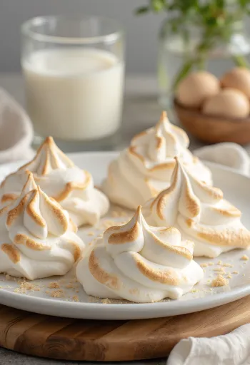 Meringue served on a plate