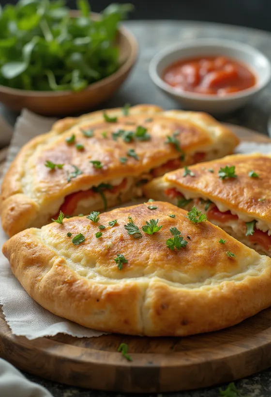 Freshly baked Herb Calzone