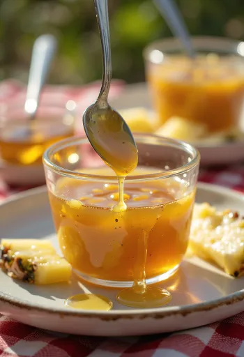 Pineapple honey glaze served in a bowl