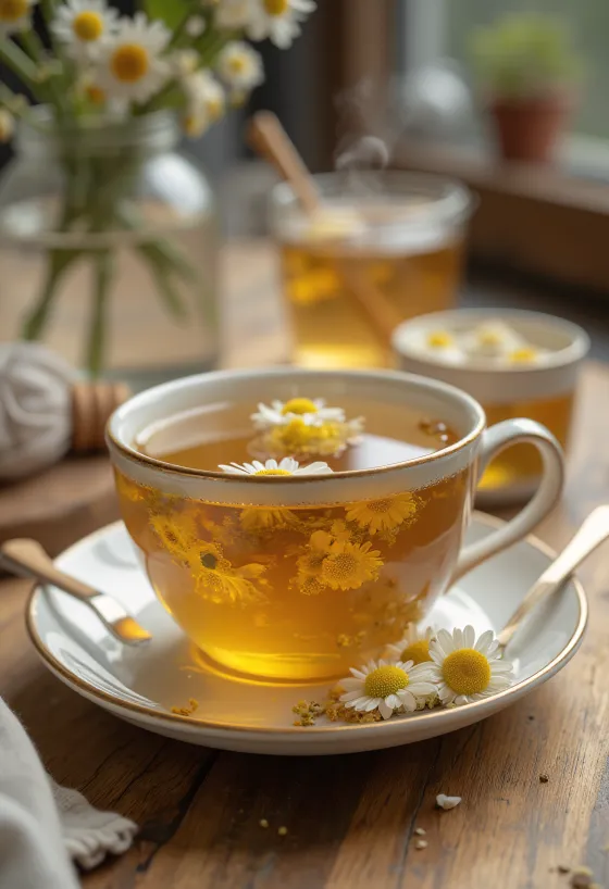 Chamomile tea with honey