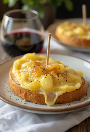 Spanish Potato Tortilla Pintxos cut into bite-sized squares