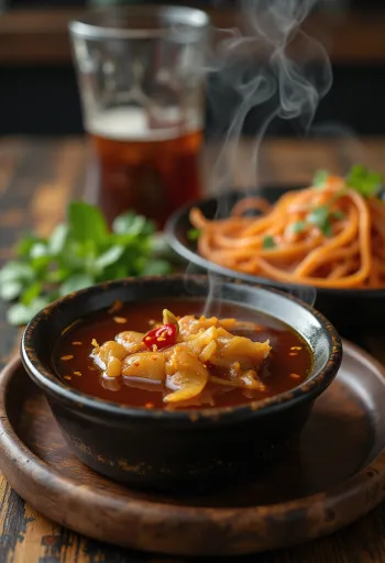 Caramel fish sauce served with fried fish