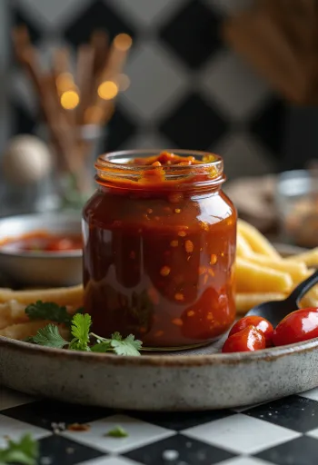 Smoked chili barbecue sauce served in a bowl