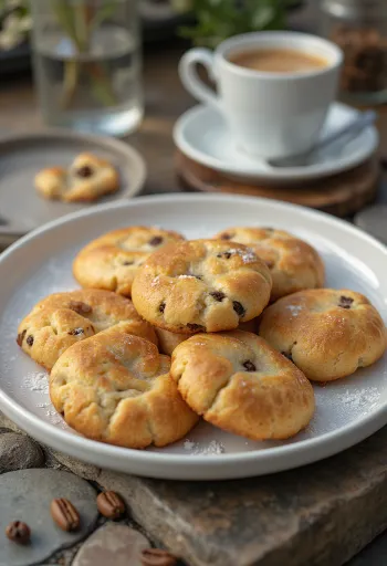 Freshly baked coffee bean cookies