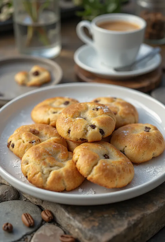 Freshly baked coffee bean cookies