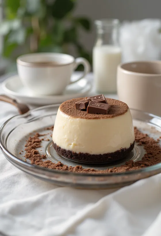 Coffee panna cotta cake