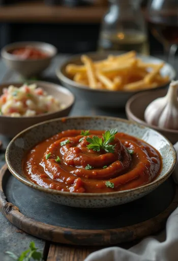 Smoked garlic barbecue sauce served in a bowl