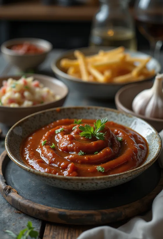 Smoked garlic barbecue sauce served in a bowl