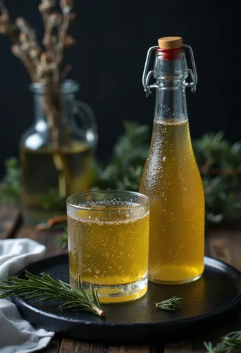 Scandinavian spruce cider served in a glass