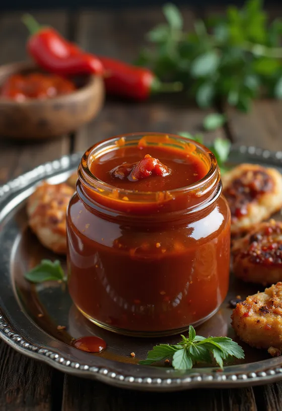 Smoked paprika barbecue sauce served with grilled meats