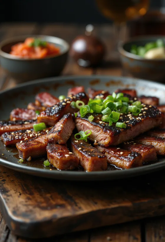 Kalbi korean short ribs on the grill