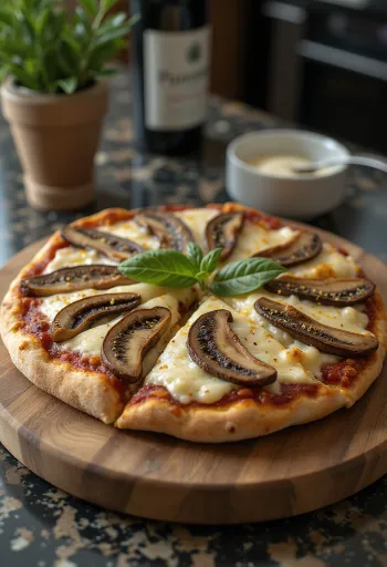Porcini mushroom pizza with thyme