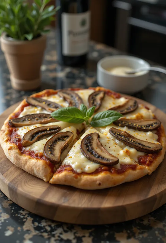 Porcini mushroom pizza with thyme