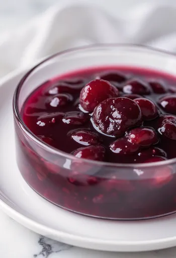Red wine plum sauce served in a bowl