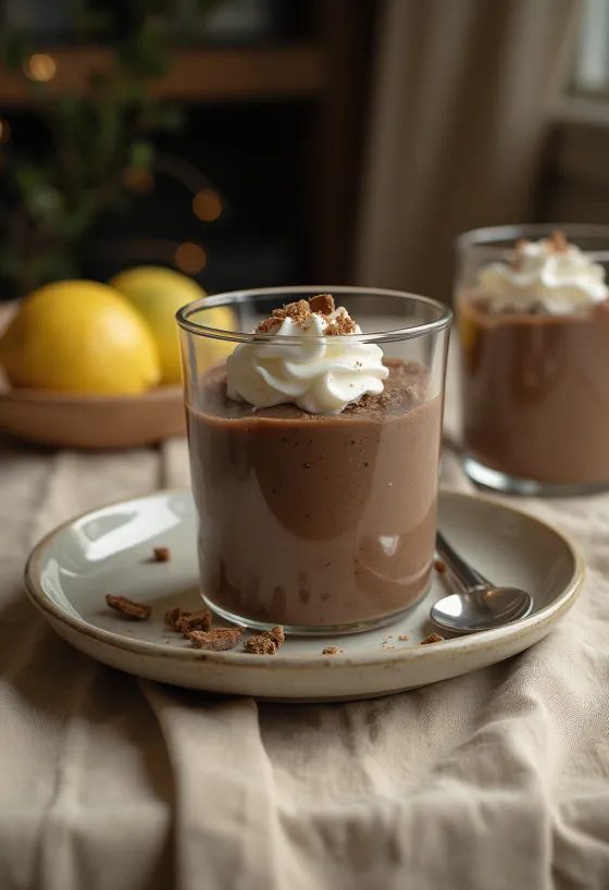 Lemon Chocolate Mousse served