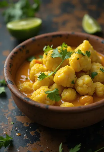 Cauliflower curry with lime