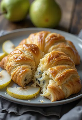 Blue cheese croissants served