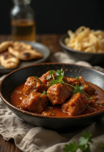 Lamb Vindaloo served in spicy sauce