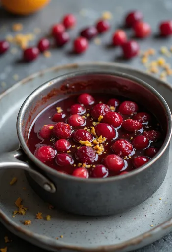 Cranberry orange glaze served in a bowl