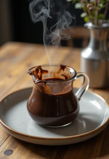 Spicy chocolate sauce served with pastries