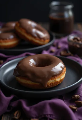 Coffee doughnut served