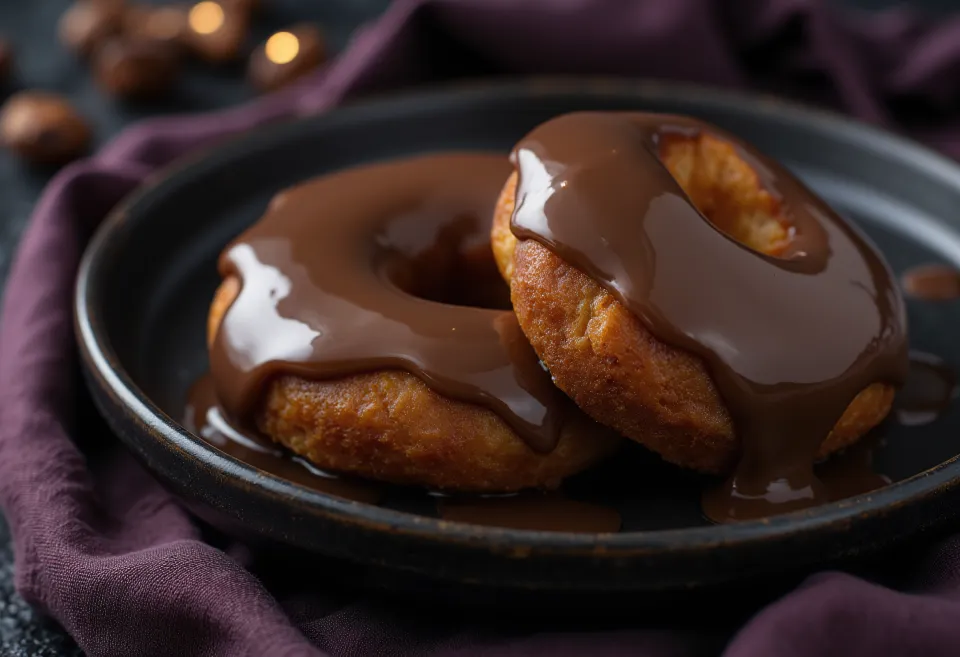 Coffee doughnut served