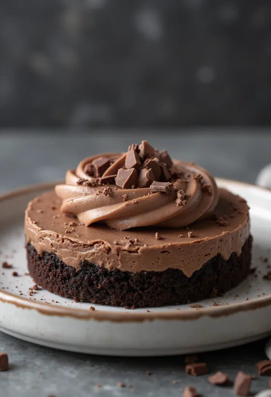 Chocolate Mousse Cake served