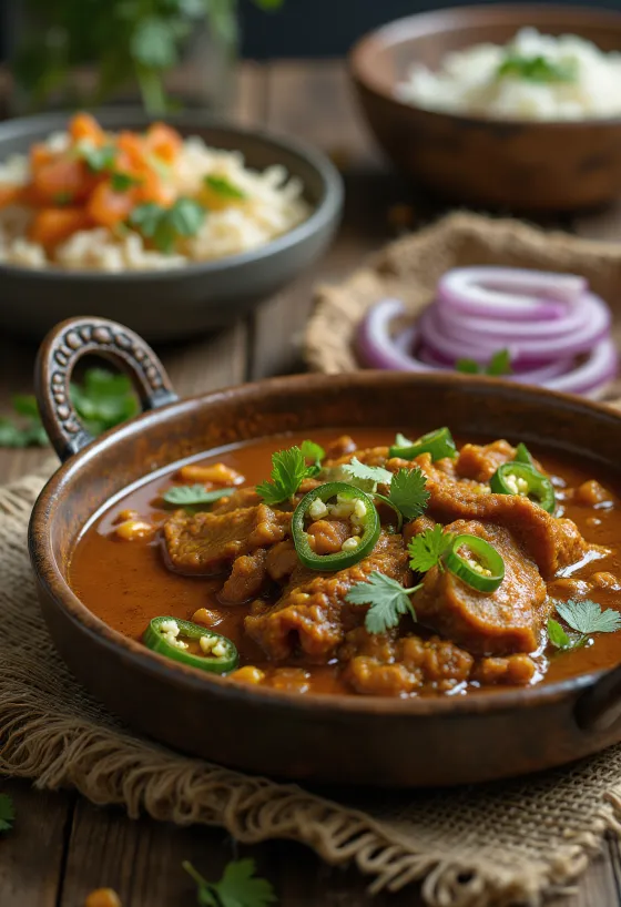 Nihari with bone marrow, served with spicy meat chunks