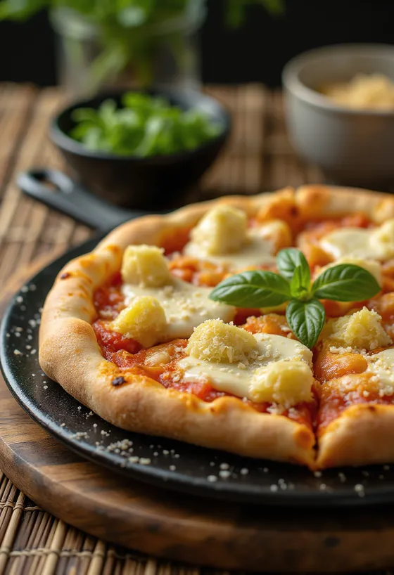 Pizza ai Carciofini with artichokes and cheese