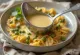 Green peppercorn sauce served in a pan