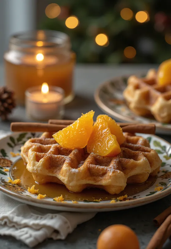 Gingerbread Waffles with orange zest