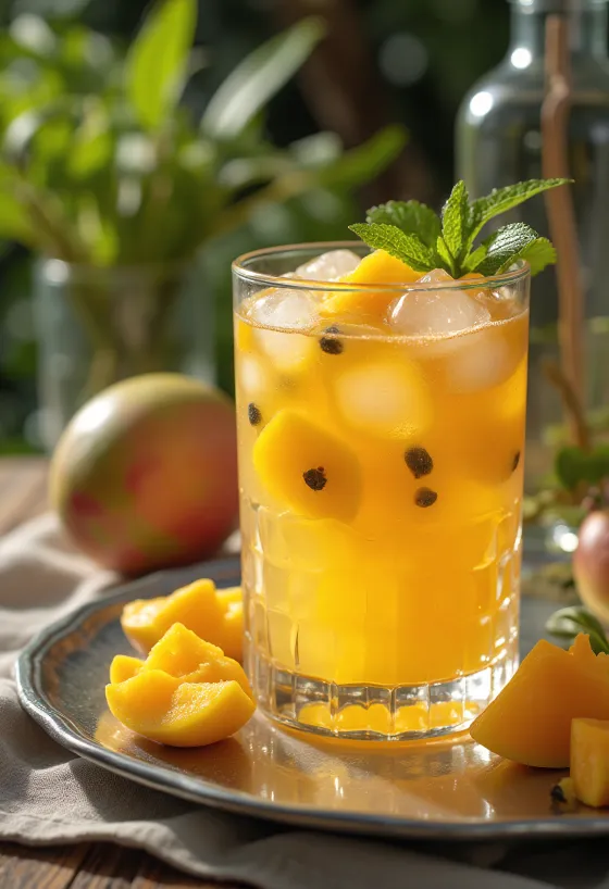 Freshly served Mango Passion Fruit Cider