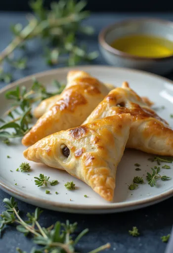 Olive and garlic samosas