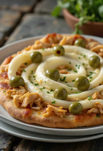 Pizza de Frango com Catupiry with shredded chicken and cream cheese