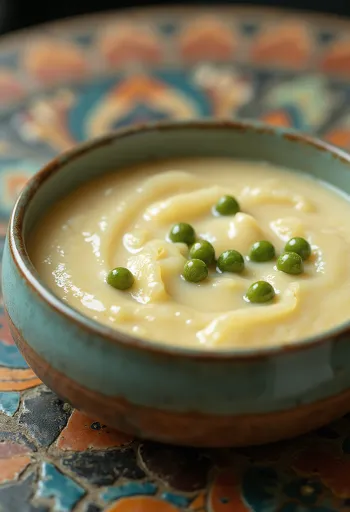 Creamy green peppercorn and white wine sauce served in a gravy boat