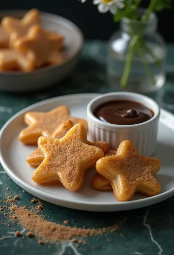 Churros served with chocolate, crispy and delicious