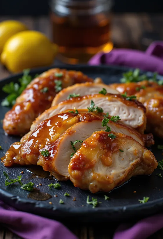 Smoked BBQ turkey breast with honey-lemon glaze