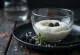 Smoked salt panna cotta served with berries