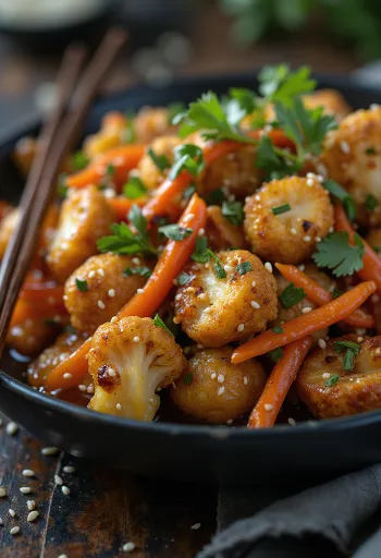 Garlic Tofu Stir-Fry with Cauliflower