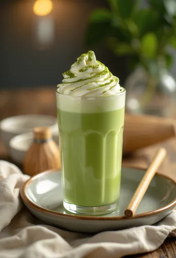 Freshly served Matcha Frappé