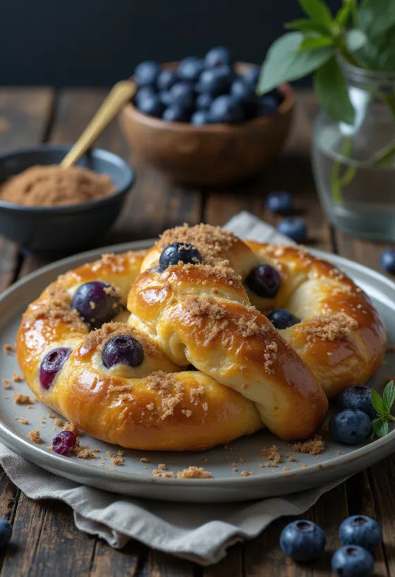 Blueberry pretzel plated