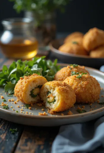 Vegetable Coxinha, crispy snack with veggie filling