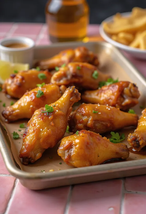 Honey mustard chicken wings baked golden brown